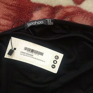 Black off shoulder bodysuit